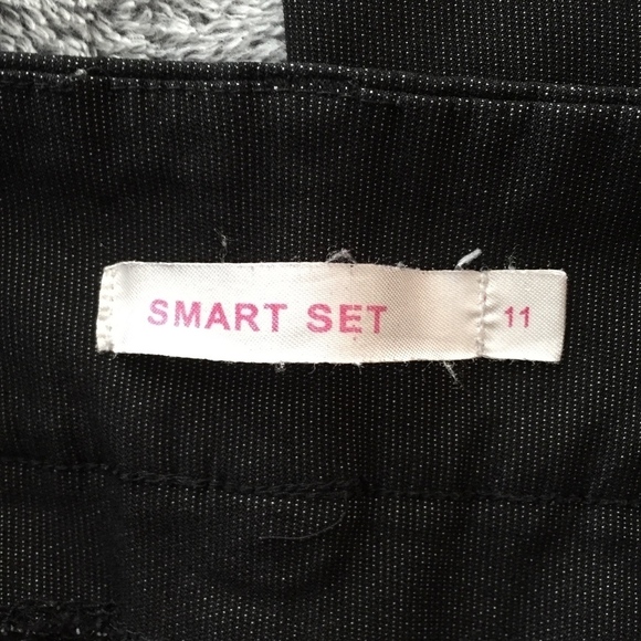 Smart Set Black Dress Pants Womens 11 Elastic Waist Boot Cut Wide Elastic Waist - Picture 3 of 7